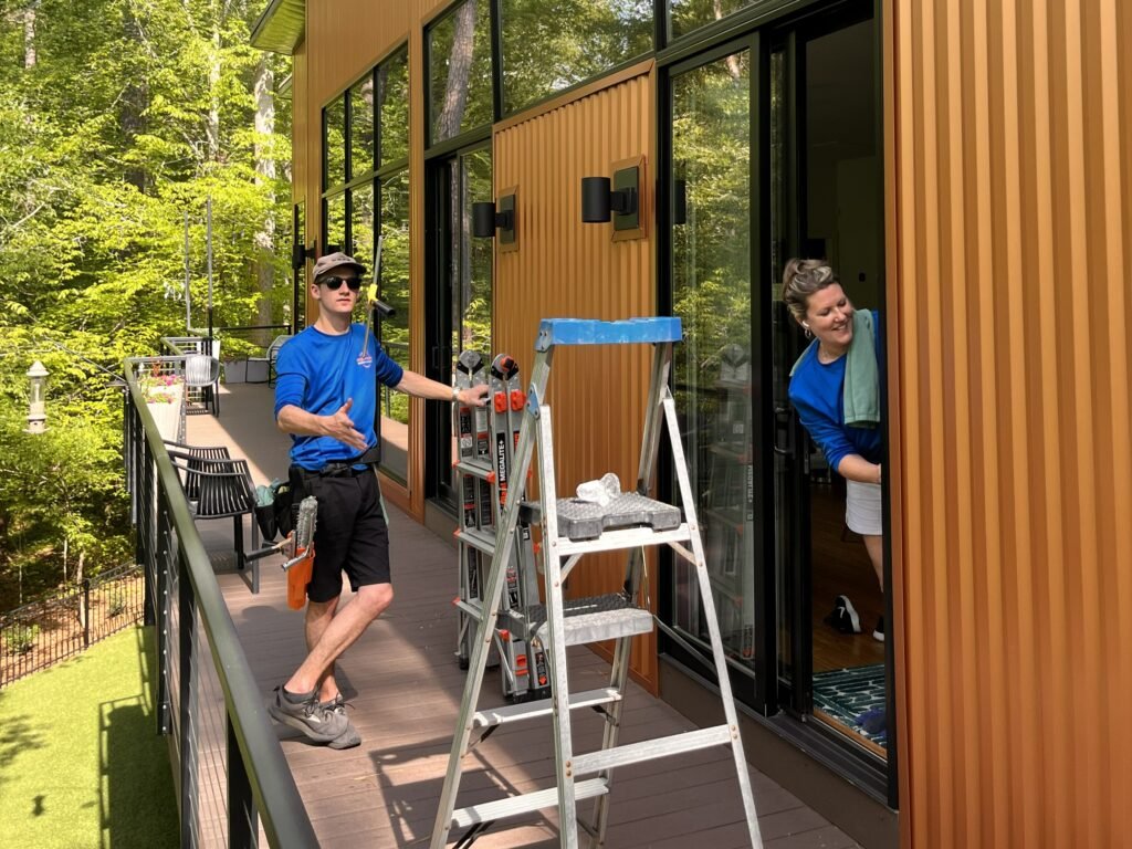 Great Panes crew cleaning windows at a Raleigh-area property